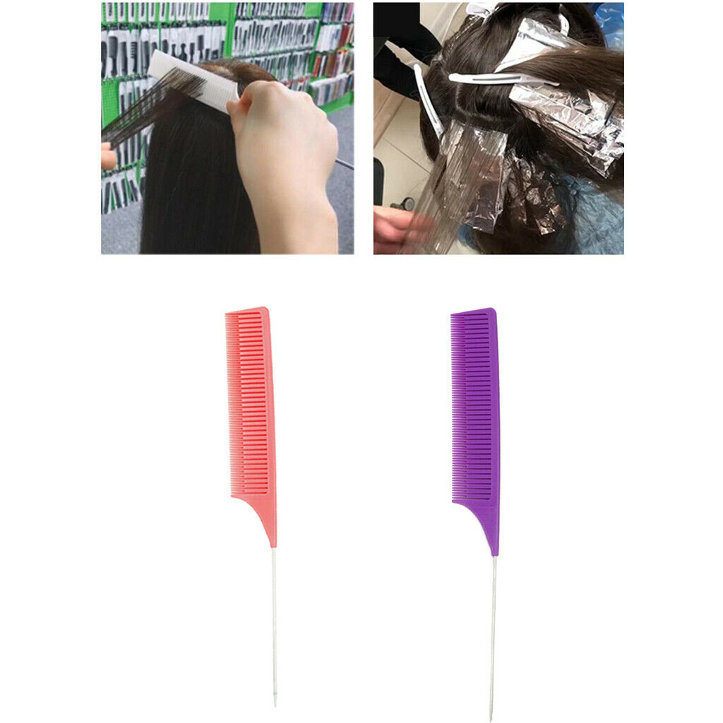 2Pcs ABS One-way Weaving Highlighting Foiling Hair Comb Coloring Combs