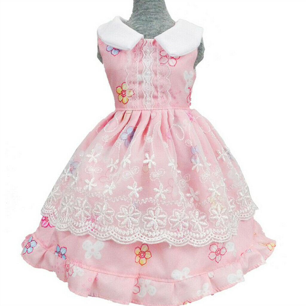 1/4 BJD MSD Dress Sleeveless Floral Princess Dress Pink For Night Lolita