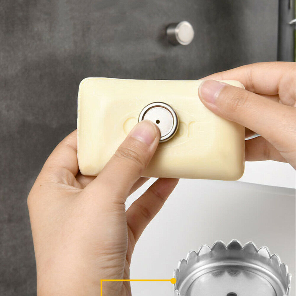 Magnetic Soap Dish Holder Buckle Stainless Steel Rack Hook Organizer Accessories