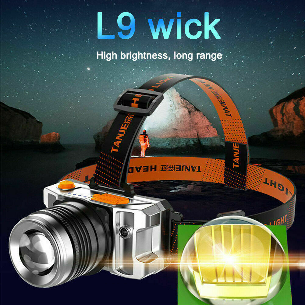 Waterproof Headlight Head Torch LED USB Rechargeable Headlight Fishing Camping