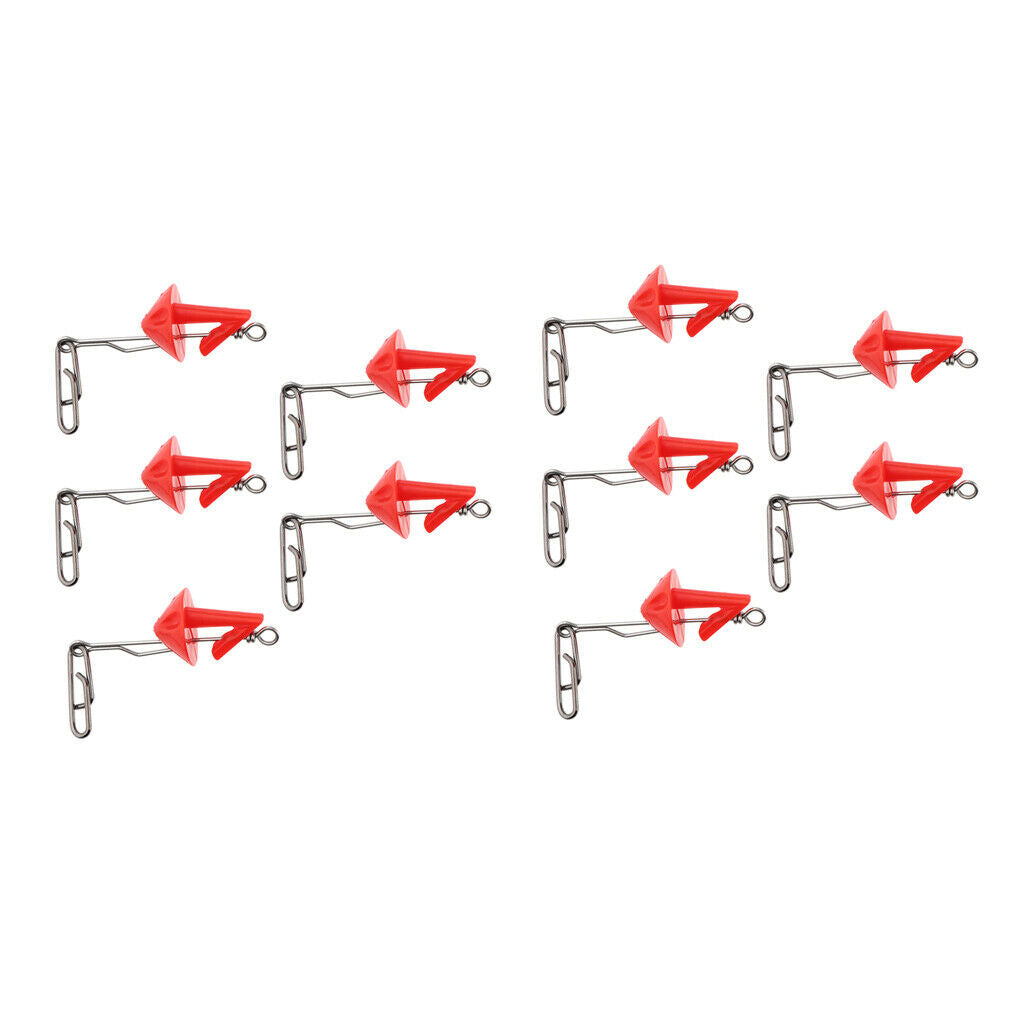 10 Pieces in 1 Set Long Distance Fishing Hook Stainless Steel Clip Shield