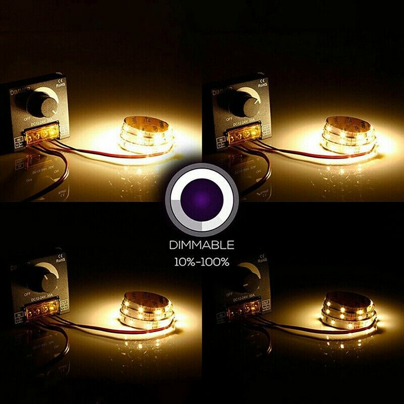 LED Light Adjuster DC 12-24V 30A/No Strobe with Knob Switch LED Light Bar BrM8O9