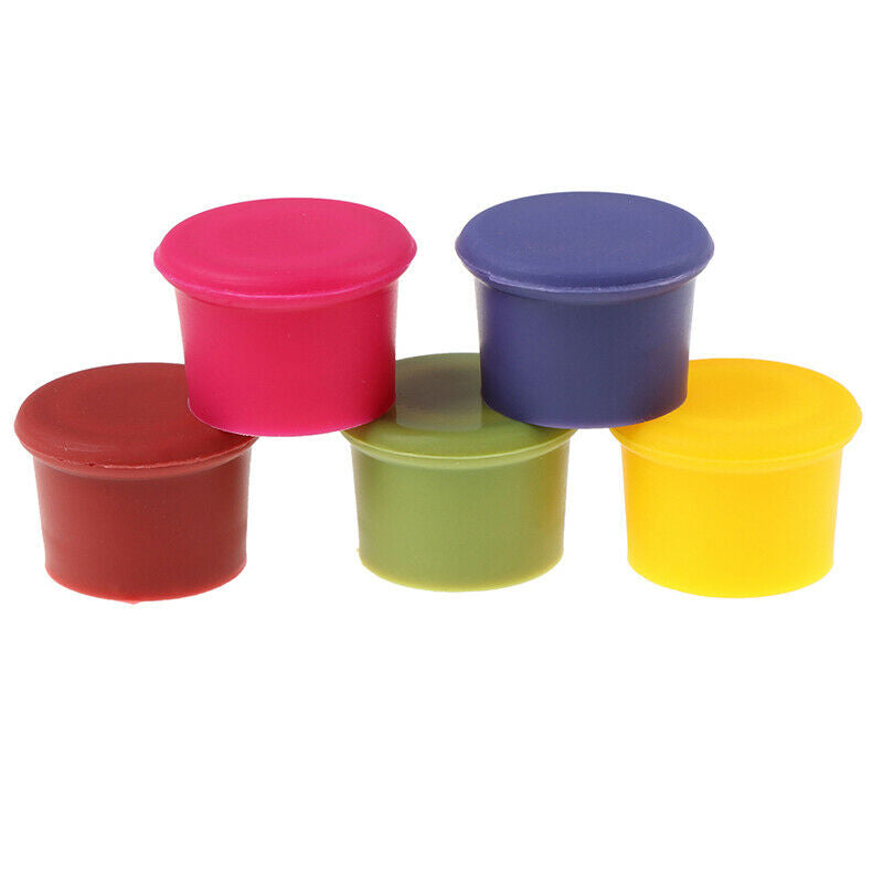 5Pc Wine Bottle Stopper Silicone Bar Preservation Champagne Beverage Clos.l8