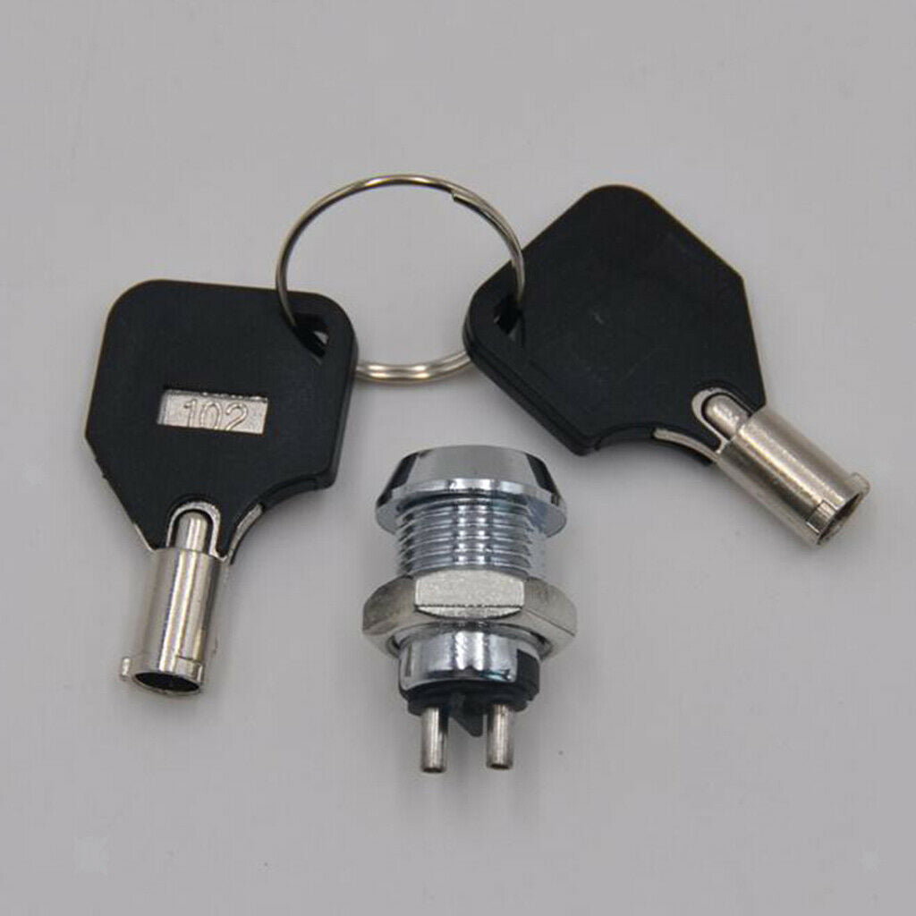 15mm Security Barrel Switch SPST 2 Position with 2 Barrel Keys 907A UK