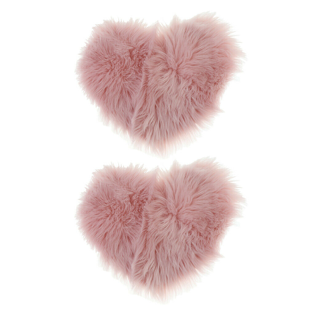 2x Heart Shaped Love Area Rug Fluffy Shaggy Carpet Mat for Bedroom 30x40cm