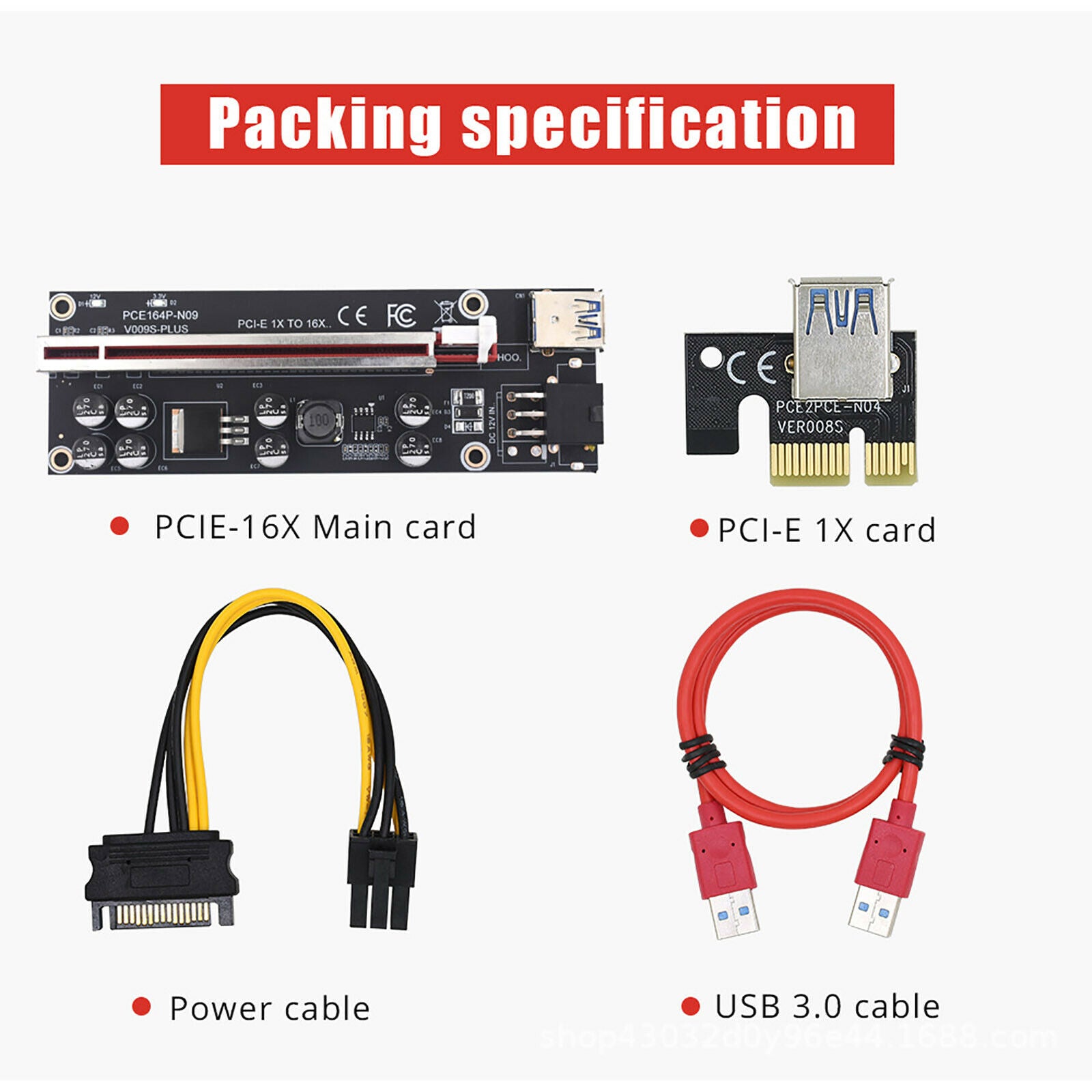 VER009S Plus Mining Super Verson PCIE 1X to 16X Capacitor Adapter Card Board