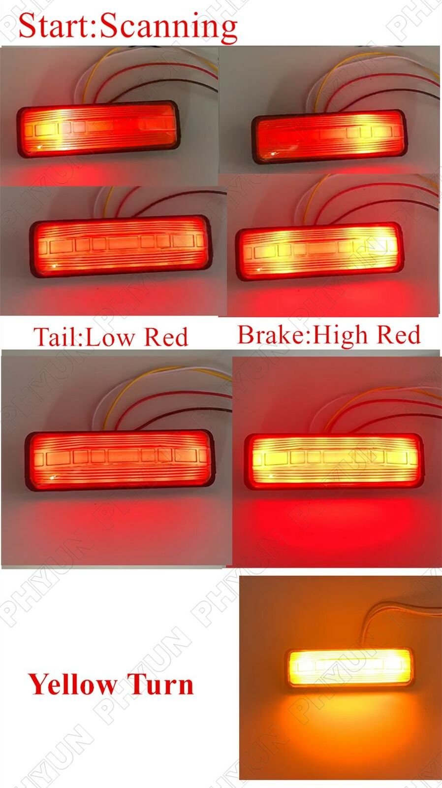Universal LED Trunk Trailer Brake Light Side Marker Signal Warning Lights 2Pcs