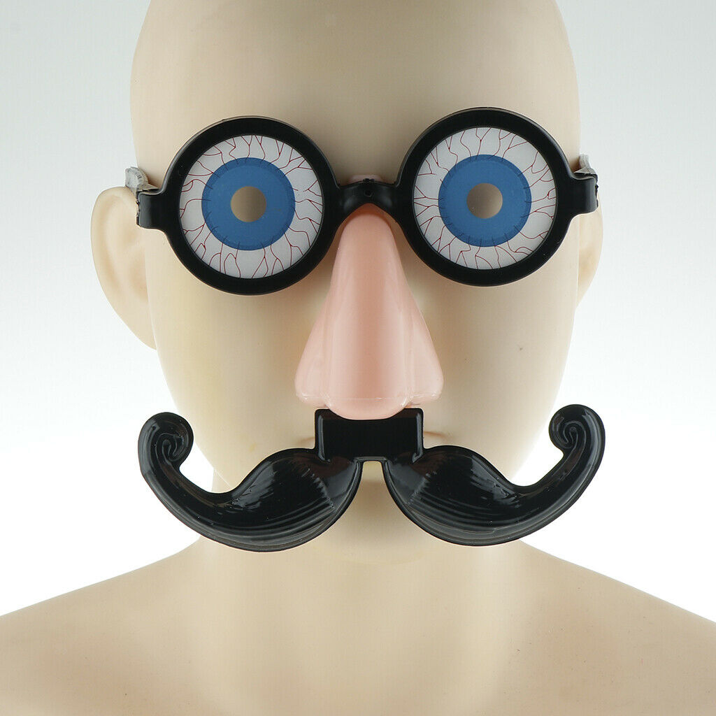 2 Pieces Funny Eyes Glasses Nose Mustache Pinocchio Party Prank Costume Prop