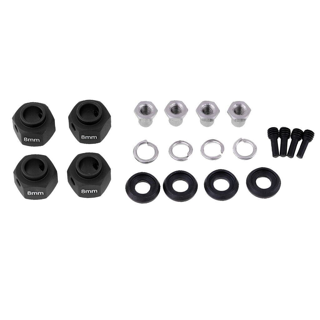 8mm Wheel Hex Combine Longer Coupler for  TRX4 1/10 RC Crawler Black