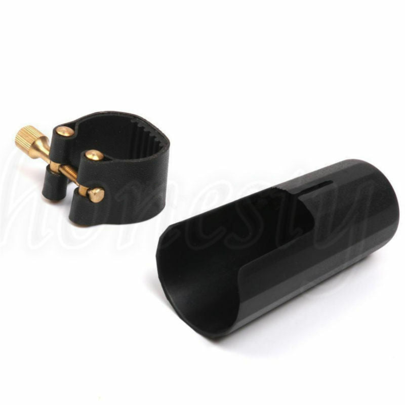 Mouthpiece Leather Clip and Ligature Cap Musical Accessory For Alto Saxophone