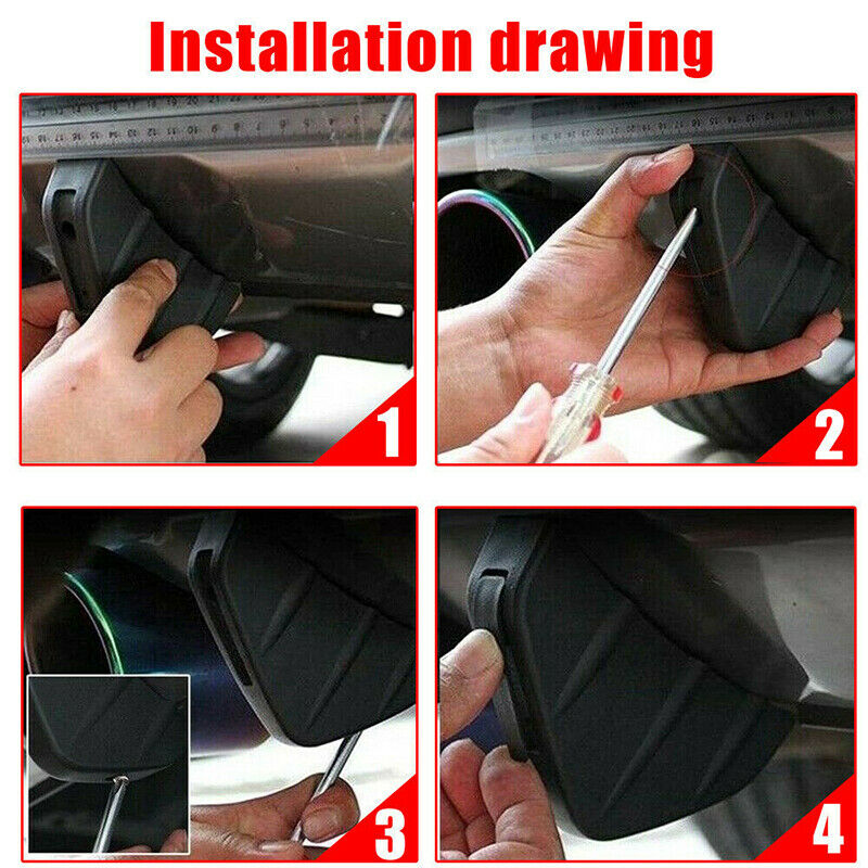 4pcs Black Universal Car Rear Bumper Lip Diffuser Shark Fins Splitter Spoiler