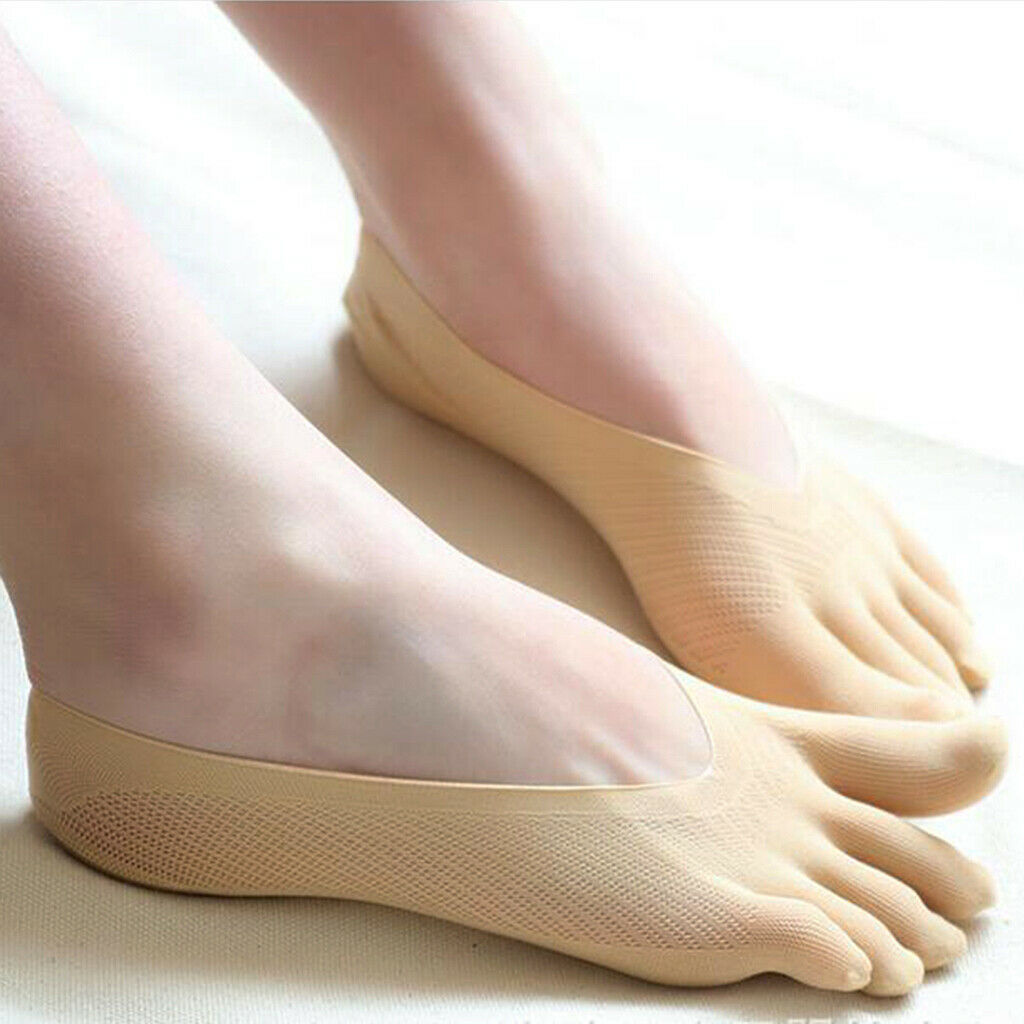 4 Pairs of Invisible Low Cut Socks for Women with Five Fingers of The