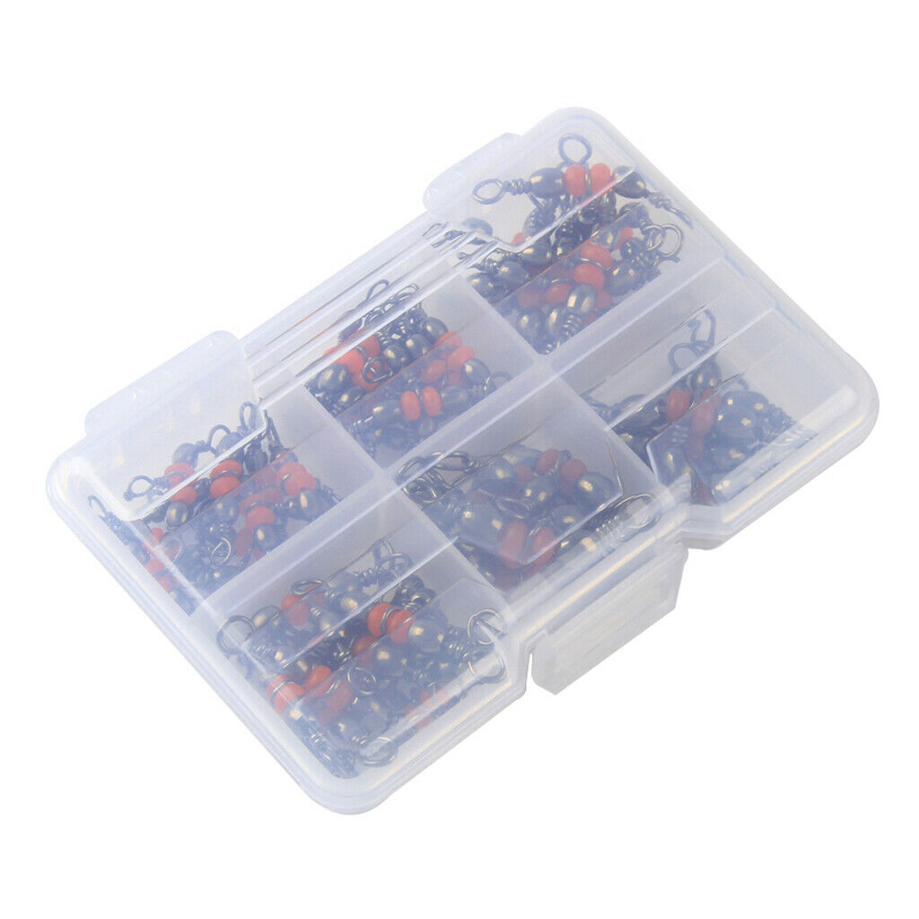 50pcs T Shape Fishing Accessories 3 Way Swivels Bearing Connector Solid Ring