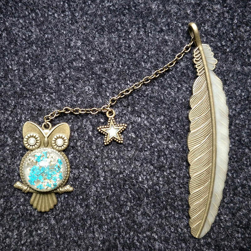 Luminous Night Owl Bookmark Label Read Maker Feather Book Mark Stationery BDAU