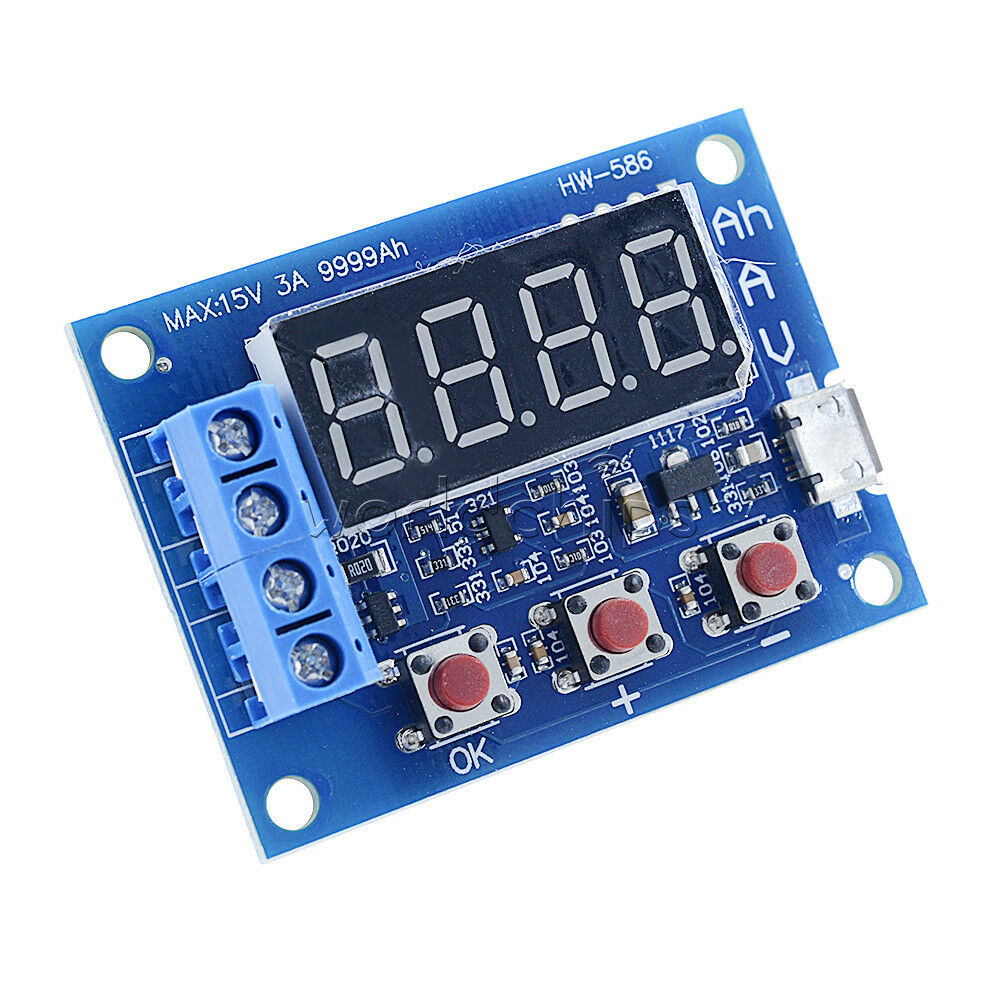HW-586 Li-ion Lithium Battery Capacity Meter Discharge Tester 1.2~12V Repl ZB2L3