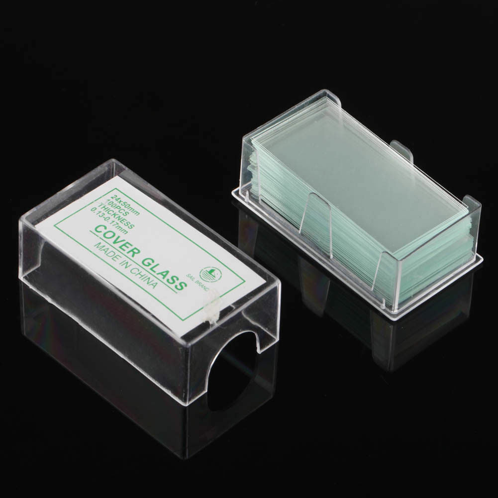 Microscope Glass Cover Slides Coverslips 100 Piece Pre-Cleaned 24mmX50mm