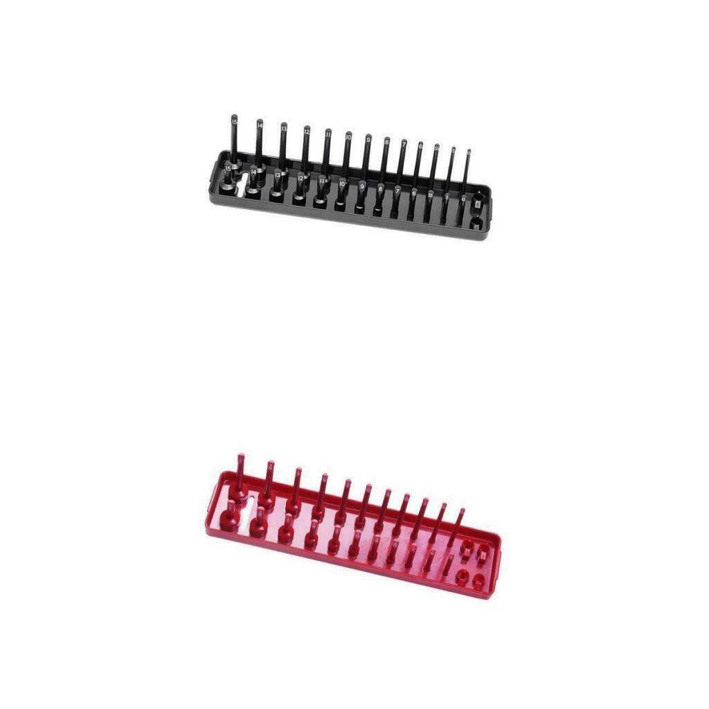 2x 1/4" Socket Storage Organizer Holder Rail for Desk Drawer Office Toolboxes