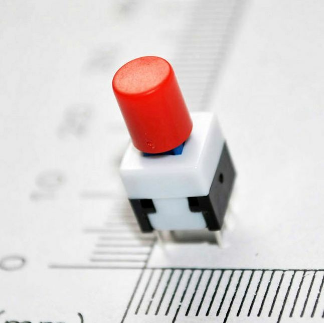 8.5 x 8.5 x 21mm Red Cap Tactile Tact Push Button Switch Latching Lock PK20
