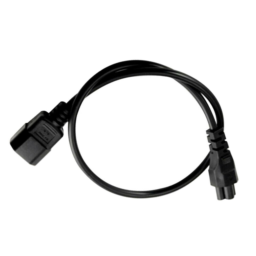 Black C14 Male to C5 Female C14-C5-Cable Power Cord 60cm 3 Prong 0.75 Square