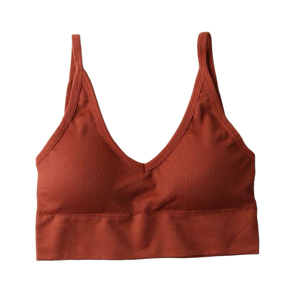 2 Pcs Womens Trendy V Neck Bralette Summer Comfort Bra Yoga Bra Breathable
