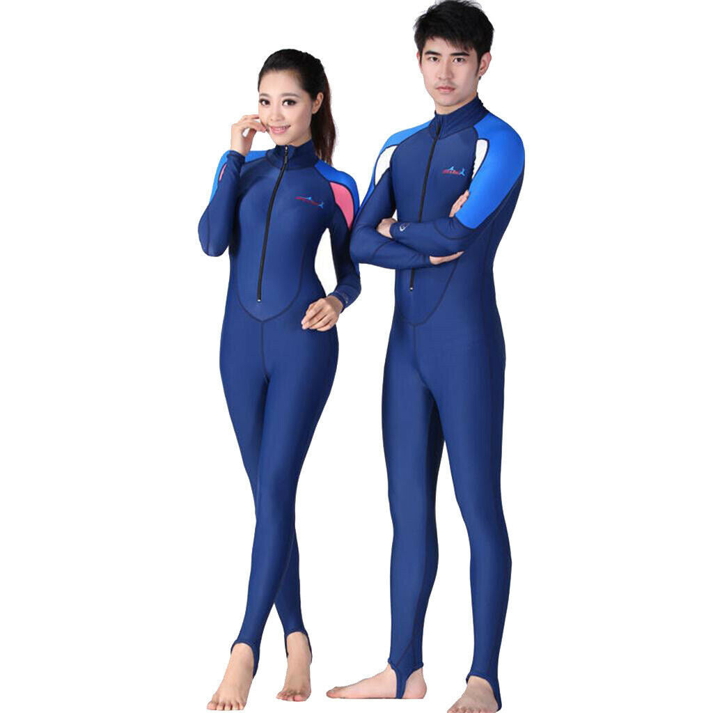Scuba Diving Snorkeling Surfing Suit Zip Full Wetsuit S White for Men