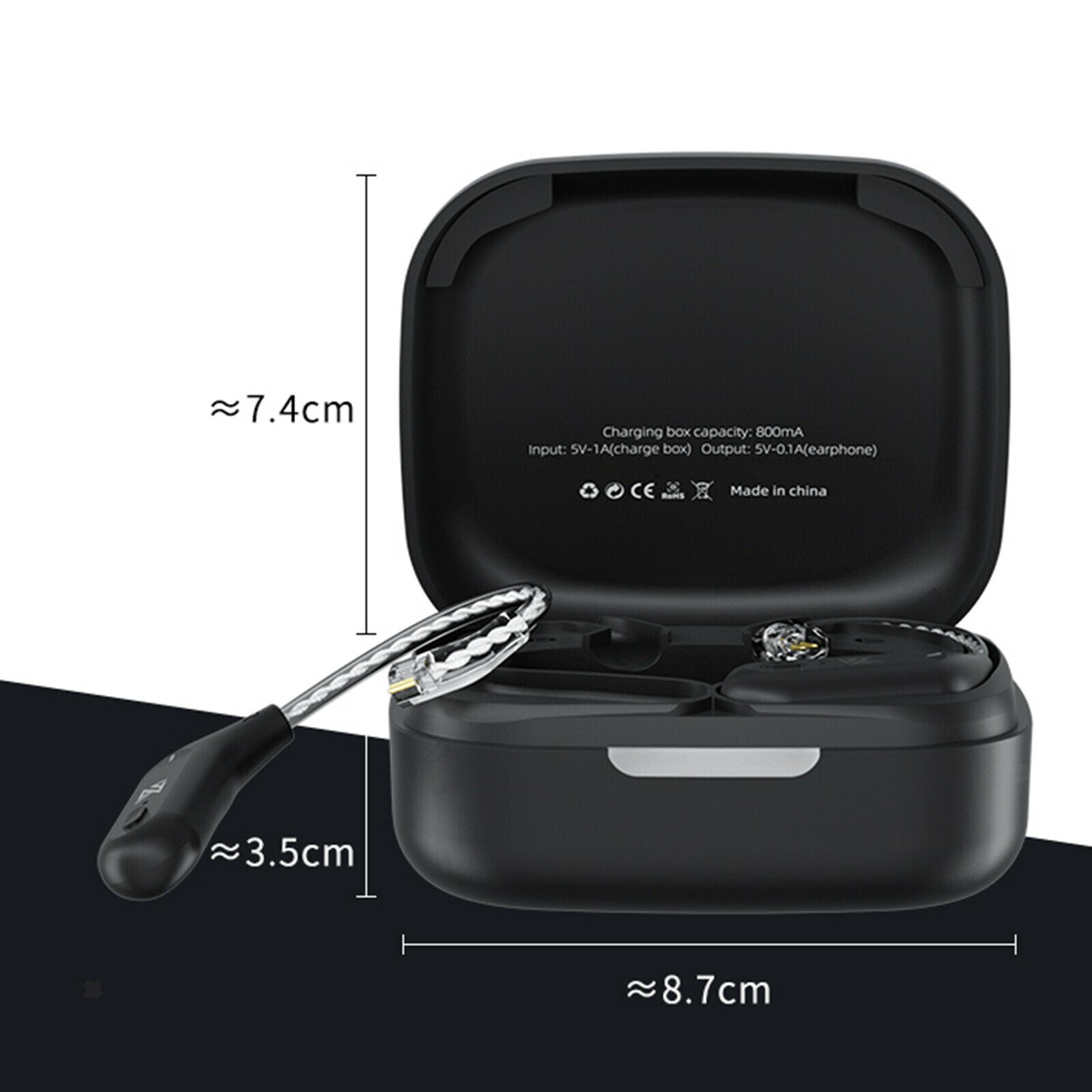 Bluetooth 5.2 Ear Hook Compatible with 0.75/0.78mm Pin Earphones For KZ C Pin