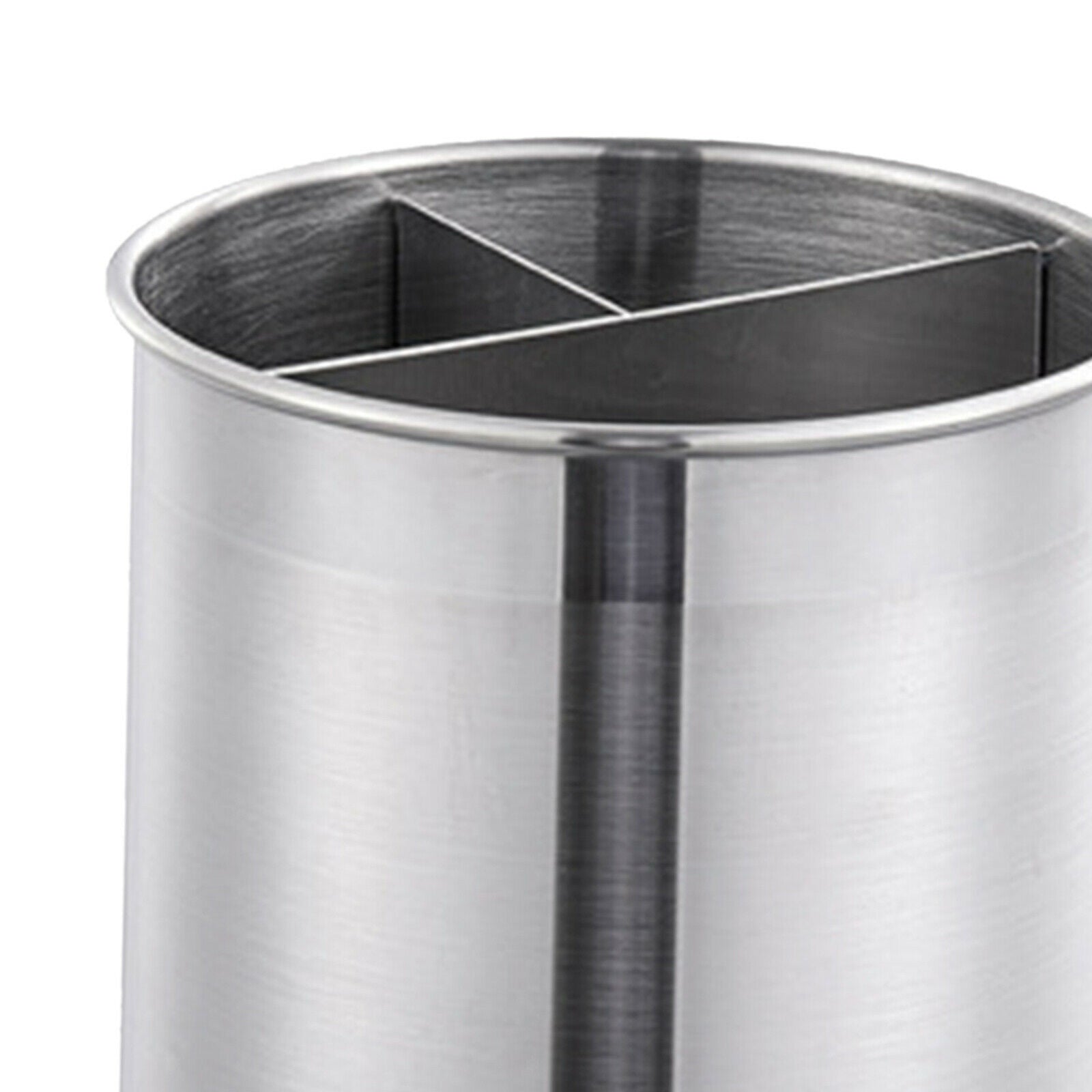Stainless Steel Rotating Tableware Storage Bucket with Removable Divider