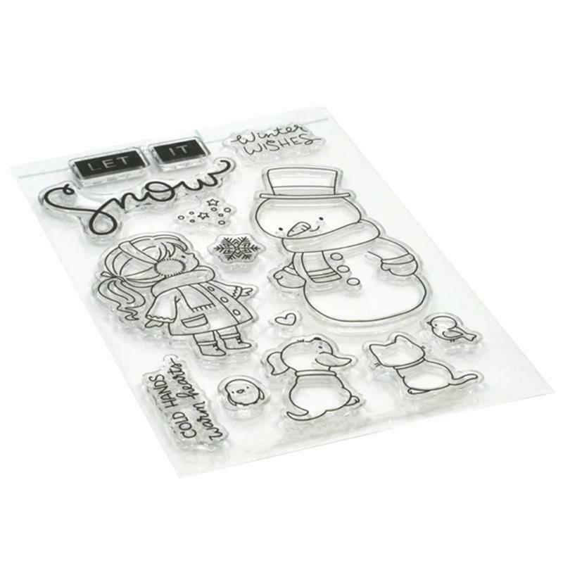 Girl Snowman Cutting Dies Clear Stamp DIY Scrapbooking for Paper Card Embossing