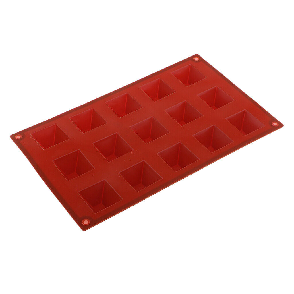 15-Cavity Pyramid Silicone Fondant Mold Chocolate Baking Cake Ice Cube Tray