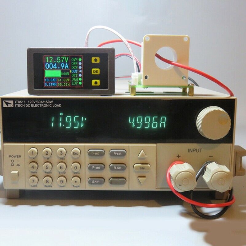 DC 90V 500A Digital Voltmeter Ammeter Voltage Current KWh Watt Meter 12V 24V 4A8