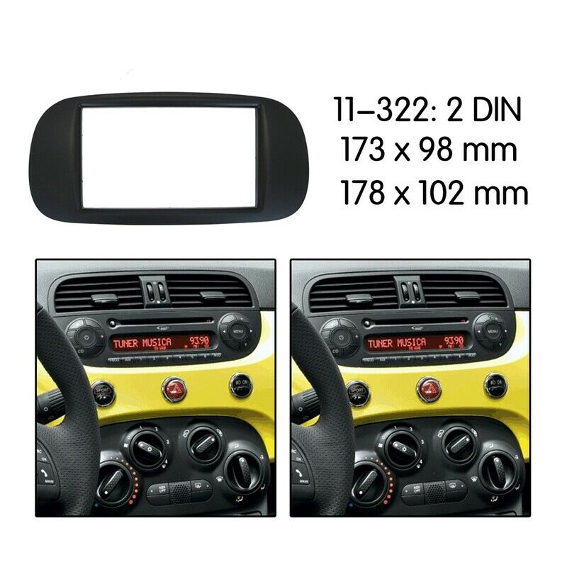 Car Radio 2 Din Fascia for Fiat 500 2007-2015 DVD Stereo Panel Dashboard RefitB8