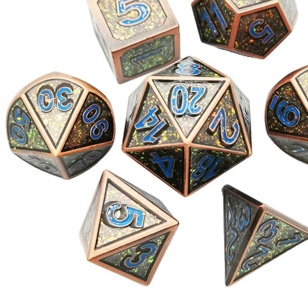 7Pcs Solid Metal Multi-sided Dice Set for Role Play Party Board Game Toys #5