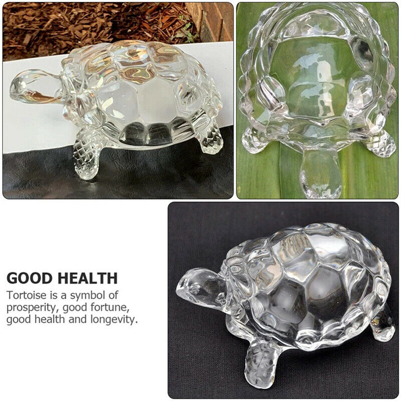 Glass Tortoise Ornament Home Decor Accessories Simulated Tortoise Desktop De DF