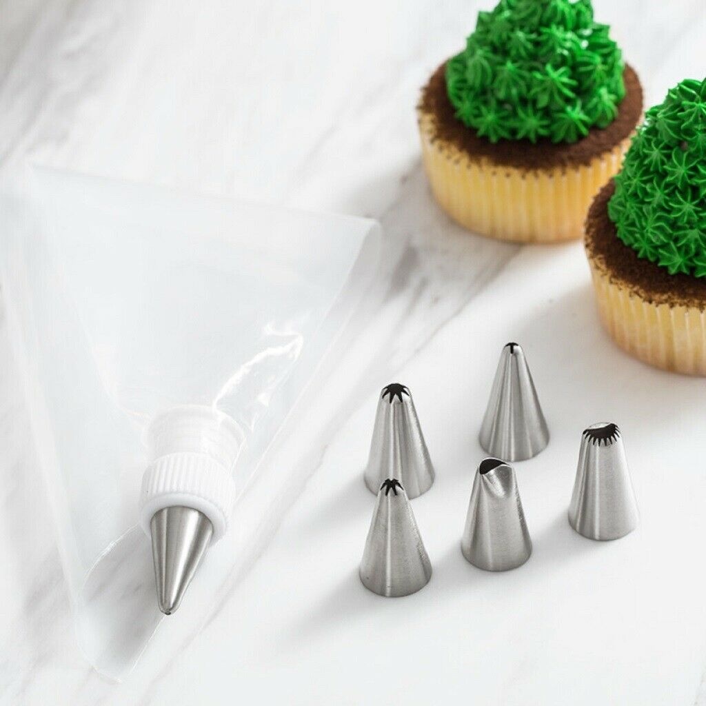 Lots 6 Piping Tips Icing Decorating Nozzles Coupler Pastry Bag Baking Tools