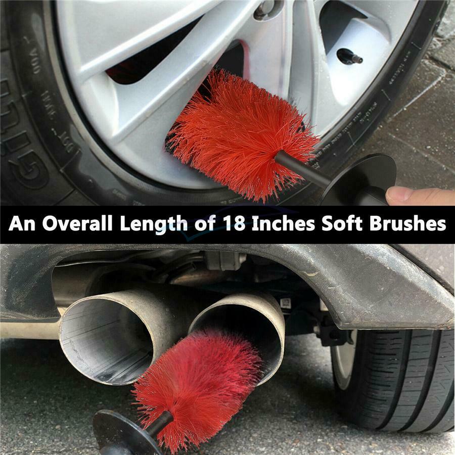 6x Car Motorcycle Wheel Rim Tire Detailing Brush Auto Care Exhaust Tip Brush Kit