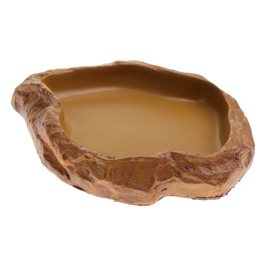 Reptile Water Drinker Dispenser Food Bowl Lizard Feeder Dish