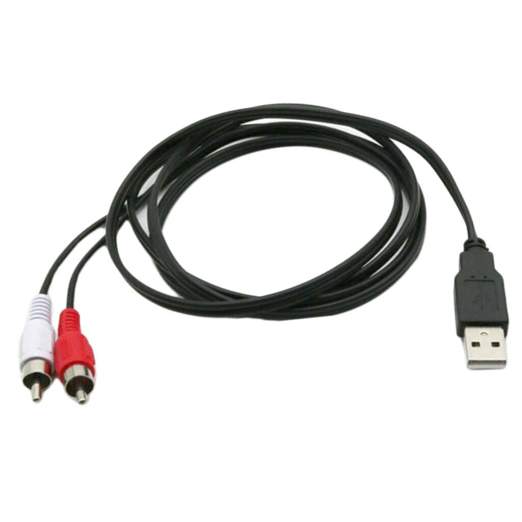 USB A Male Plug To 2 RCA Female Cable Adapter TV Television Connector Cable