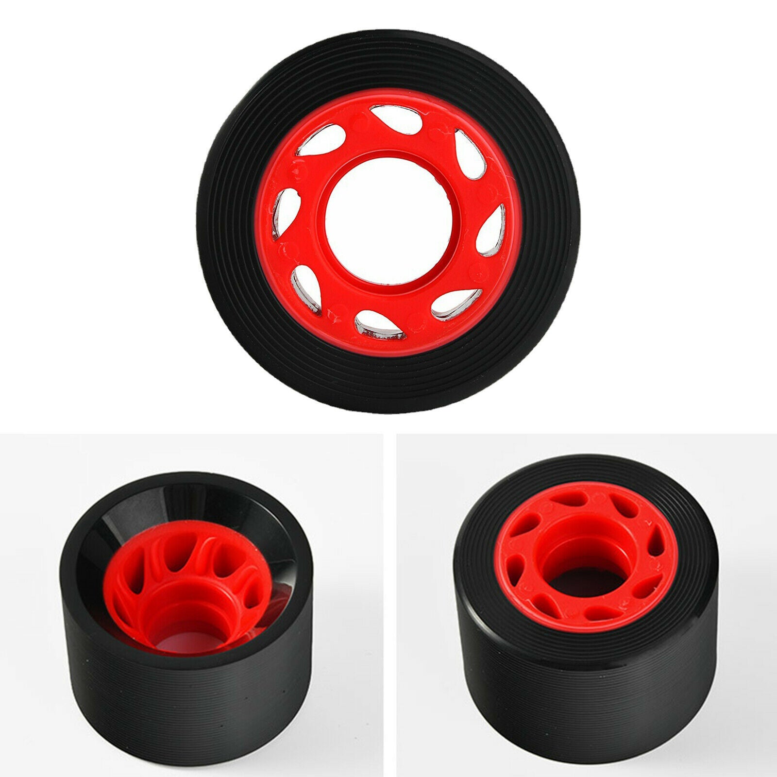 4x PU Skateboard Wheels Double Row Skates Cruiser Roller Wheel Accessories