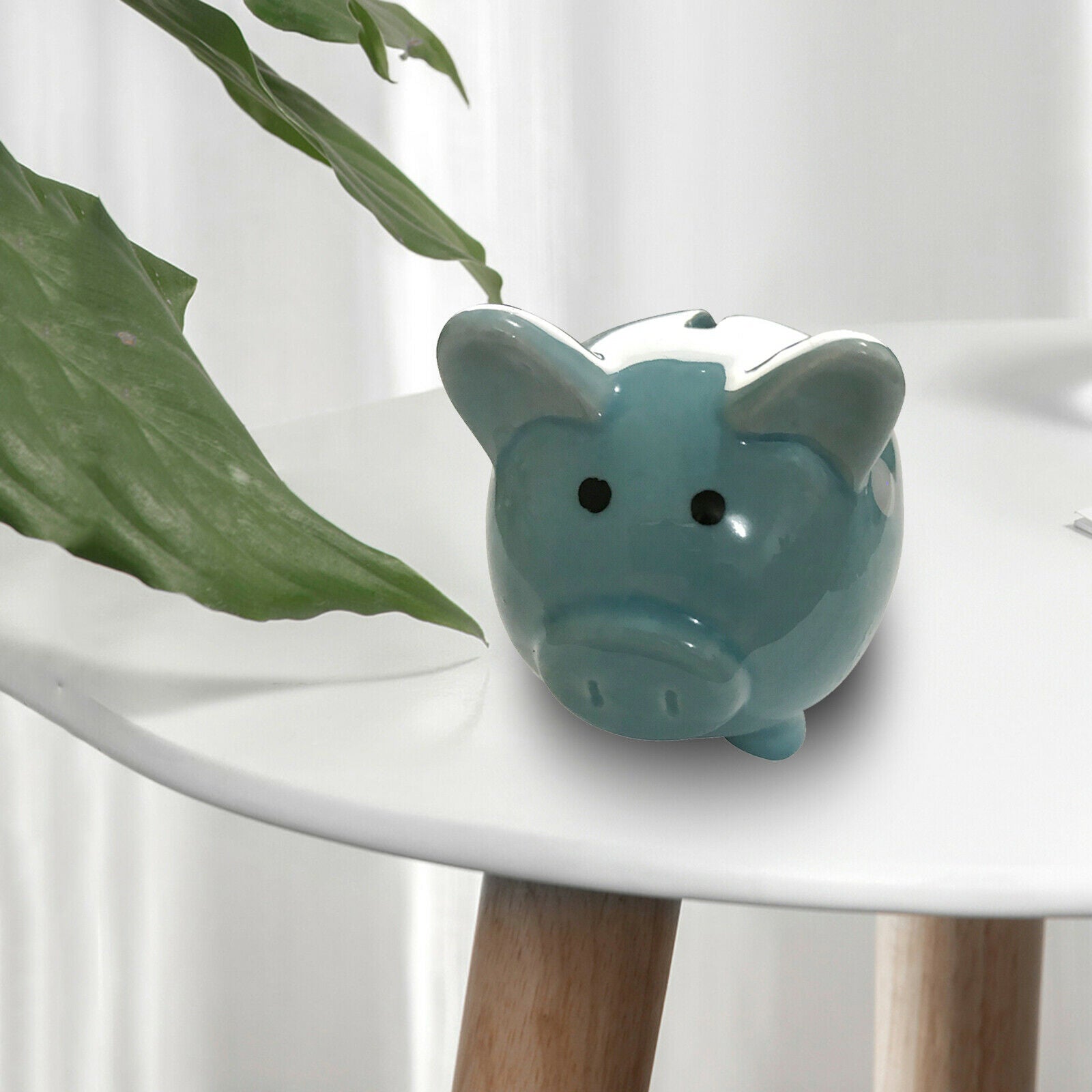 Cute Pig Piggy Bank Ceramic Coin Saving Storage Money Box Kids Gift Blue