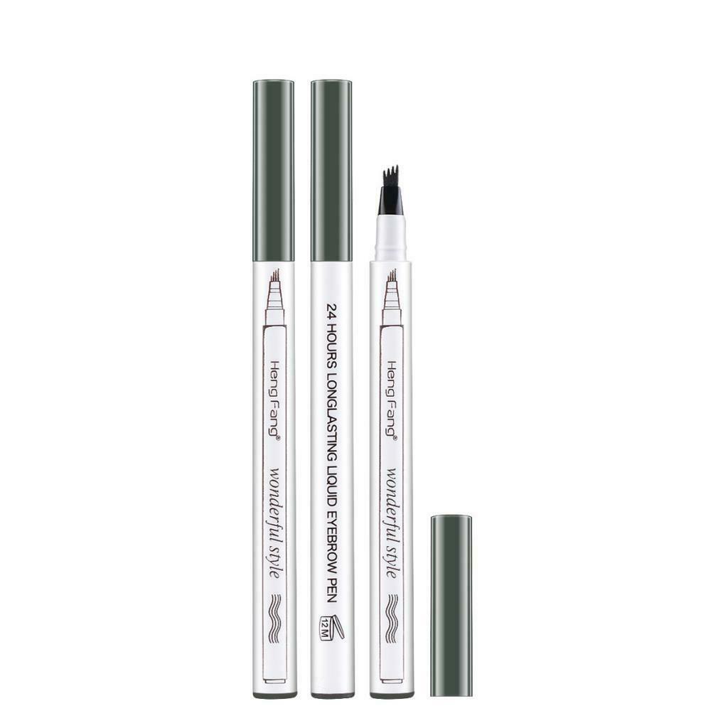 3 Count Tattoo Eyebrow Pencil with Waterproof Four-teeth Fork Shaped Tip, Long