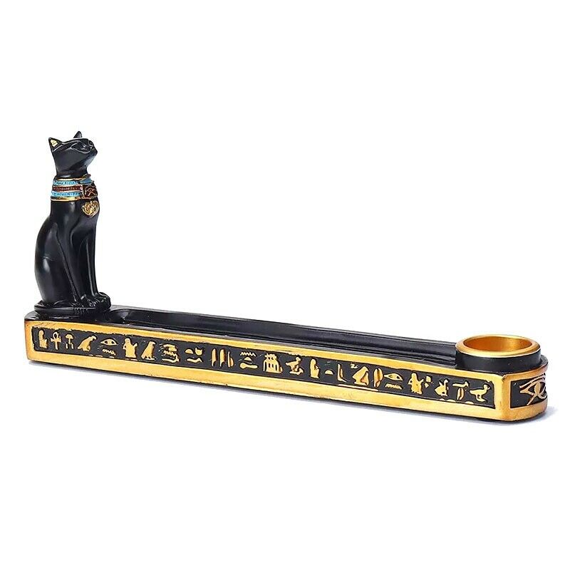 Retro Incense Burner Holder Home Decor Egypt Cat God Incense Stick Holder ArR8R8