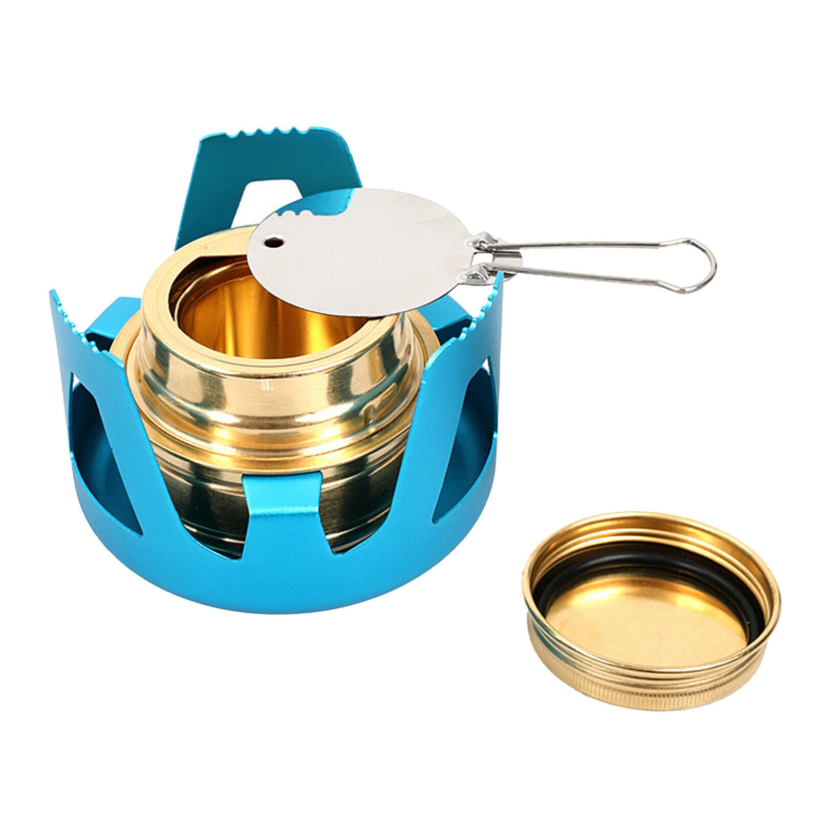 Portable Brass Alcohol Stove Burner with Aluminium Stand Furnace Backpacking