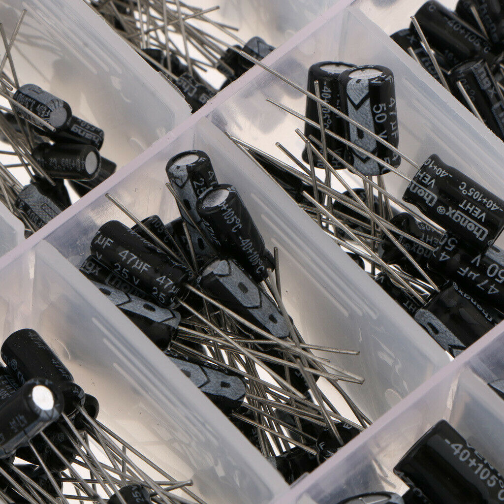 500pcs 0.1uF~1000uF Electrolytic Multilayer Capacitor Assortment with Box