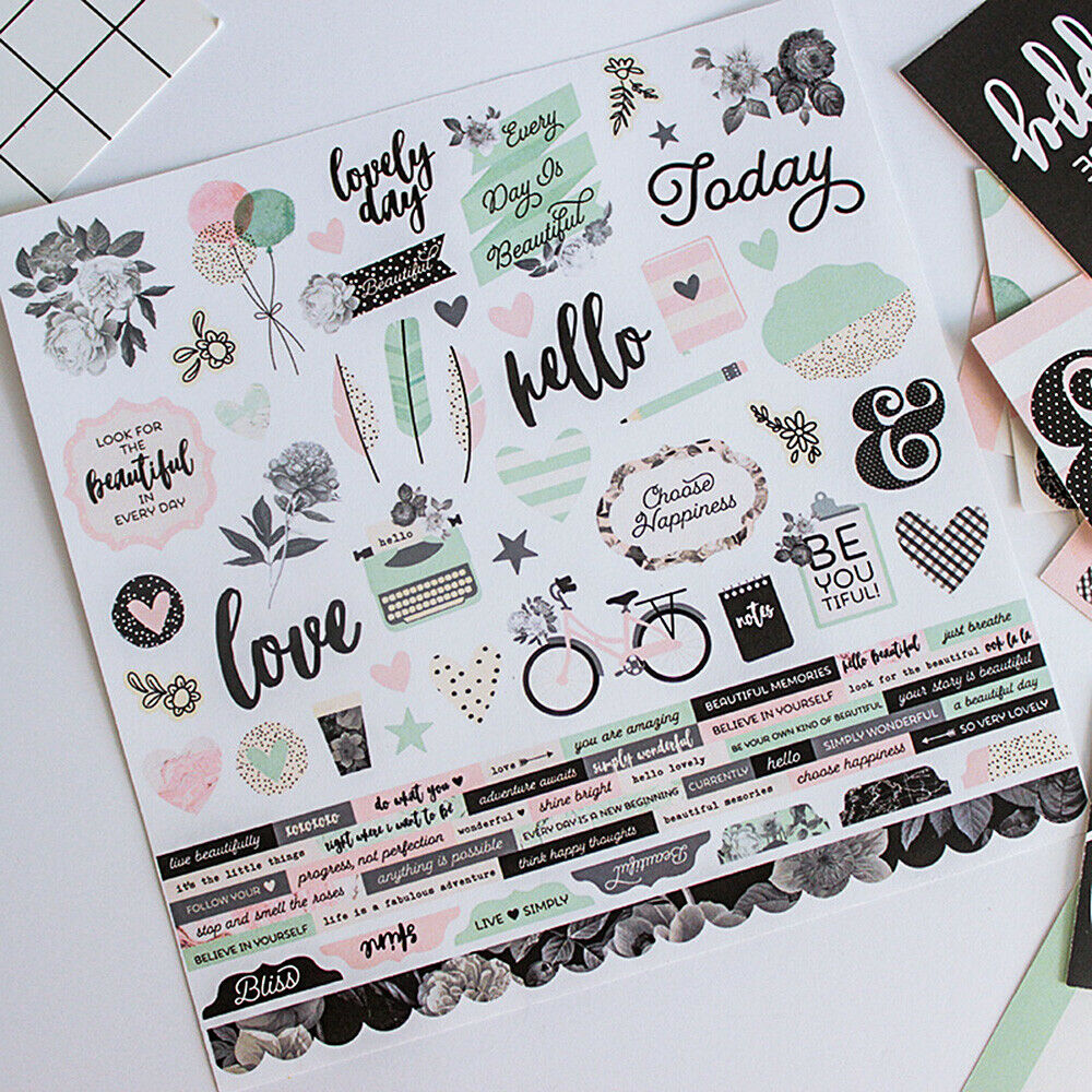 33Pcs Letter Stickers DIY Scrapbooking Album Journal Planner Paper Craft Decor