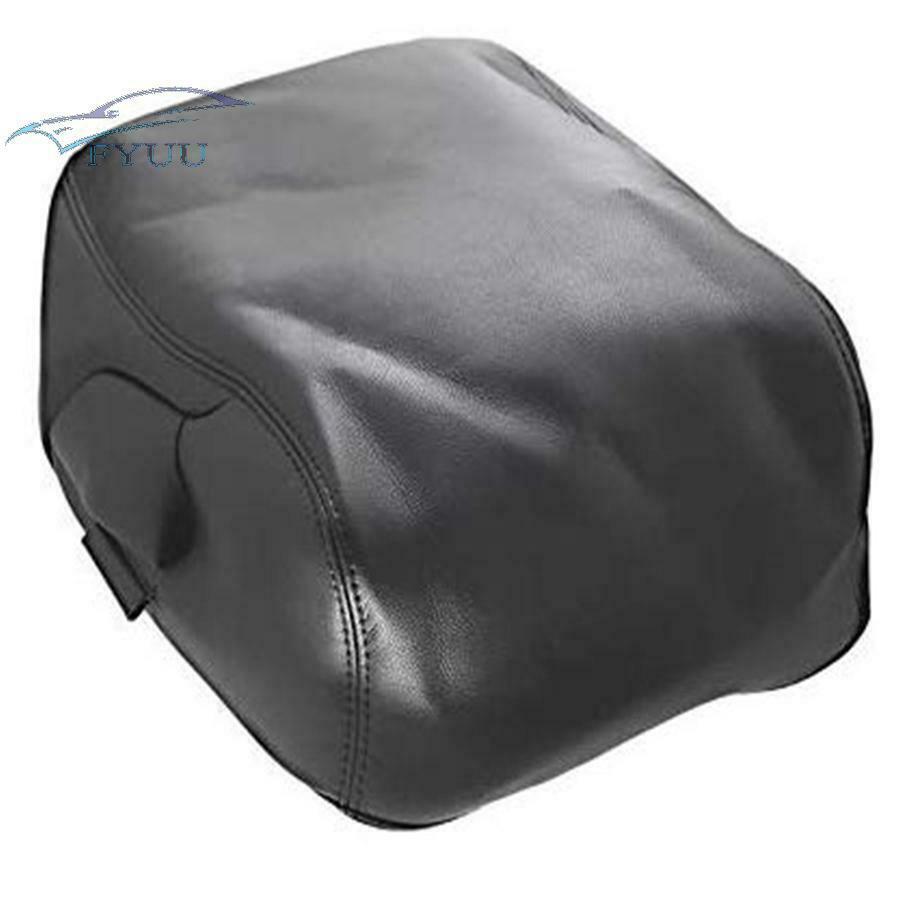 Black Leather Armrest Console Center Lid Cover For 07-13 Silverado Tahoe Sierra