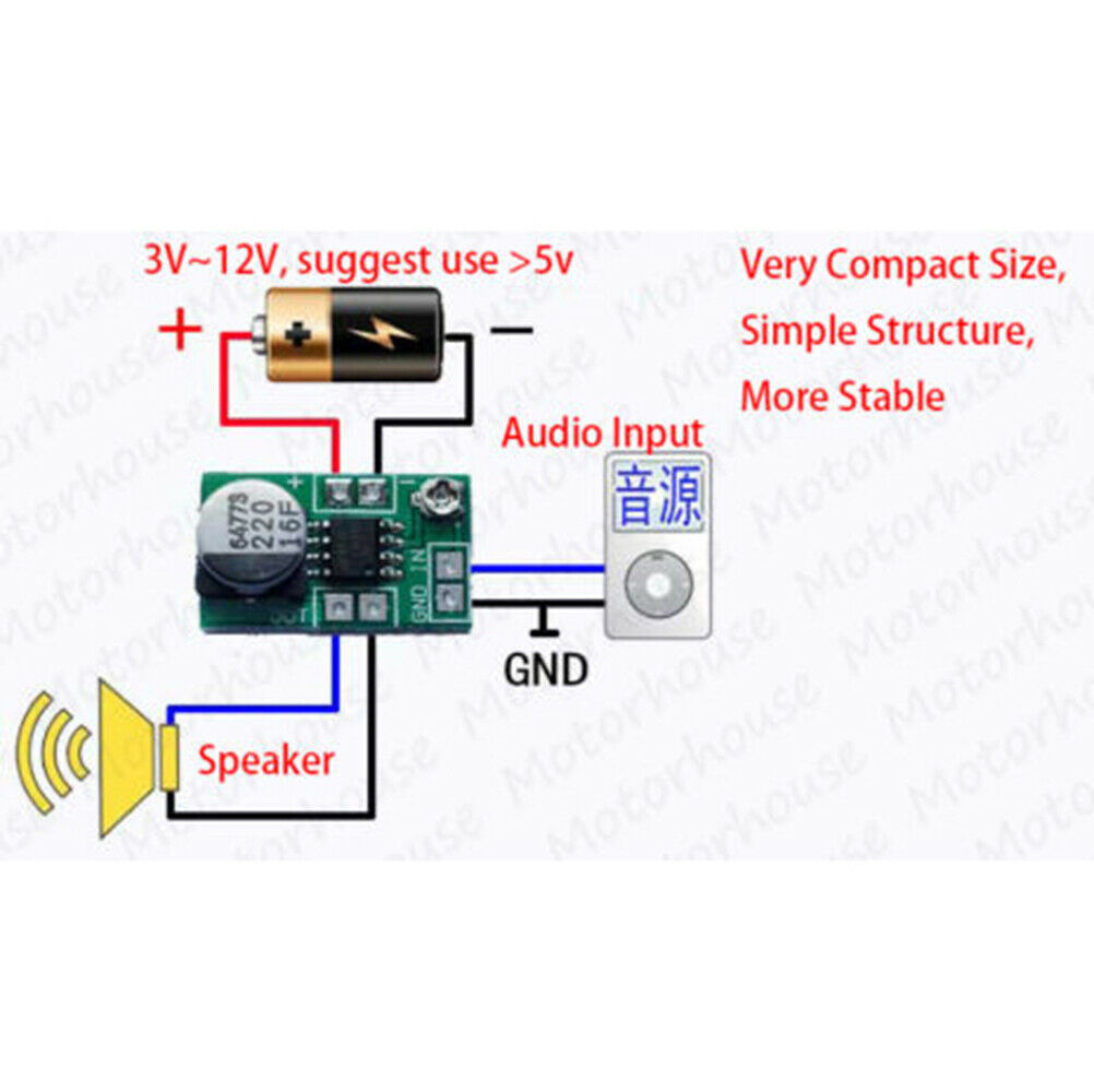 DC 3V~12V 5V 6V LM386 mini micro audio power amplifier board AMP module 75  CRDD