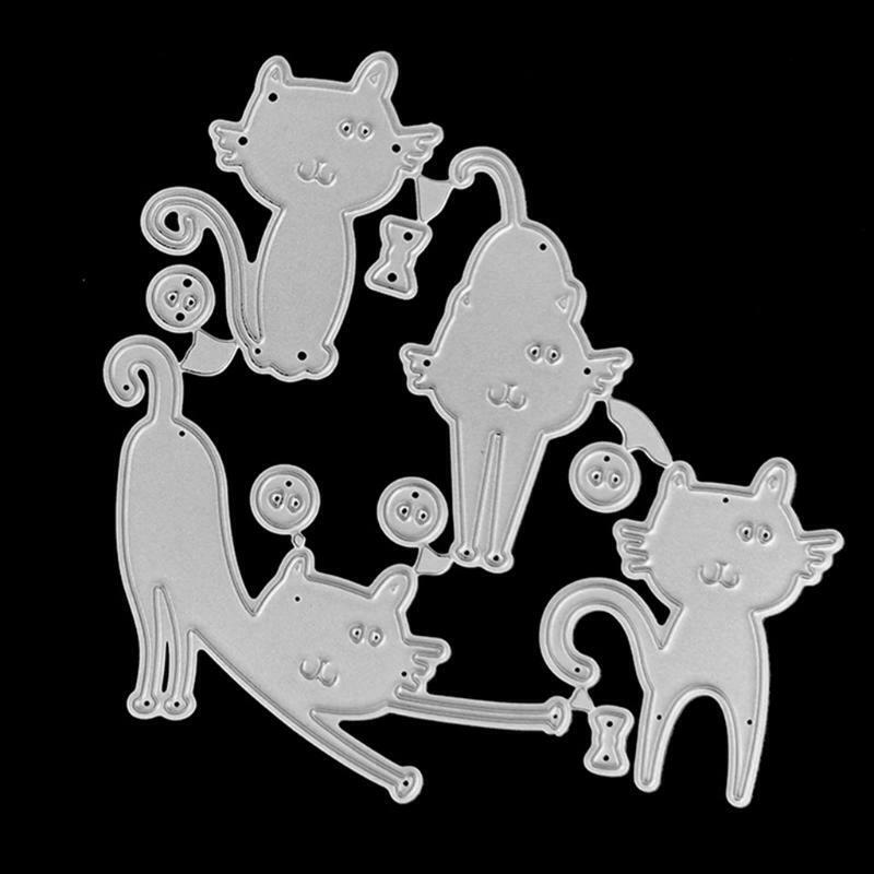 Kitten 4 Piece Set Carbon Steel Cutting Dies DIY Scrapbooking Photo Album Paper