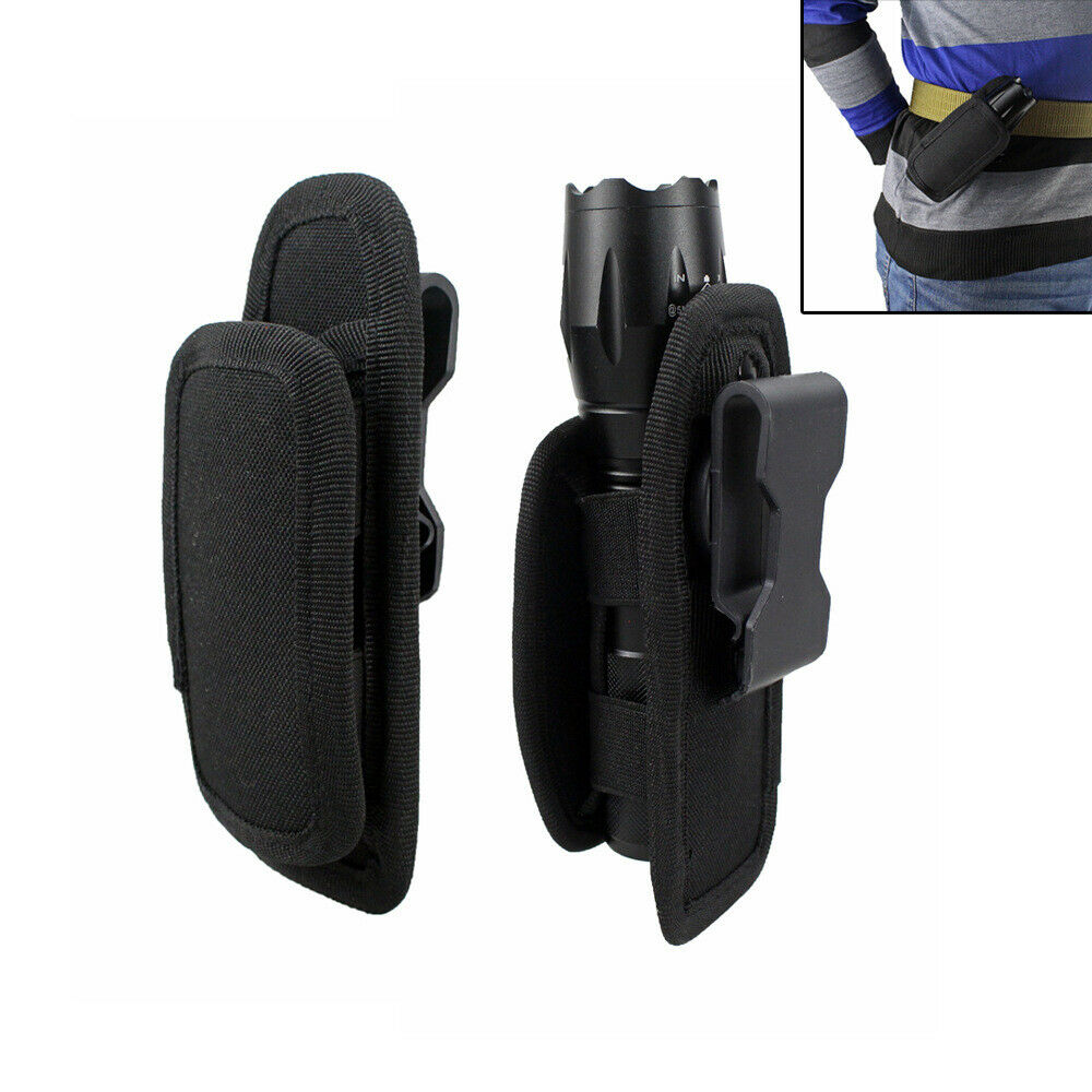 New 360 Degree Rotatable Clip Flashlight Pouch Holster Belt Carry Case Holder