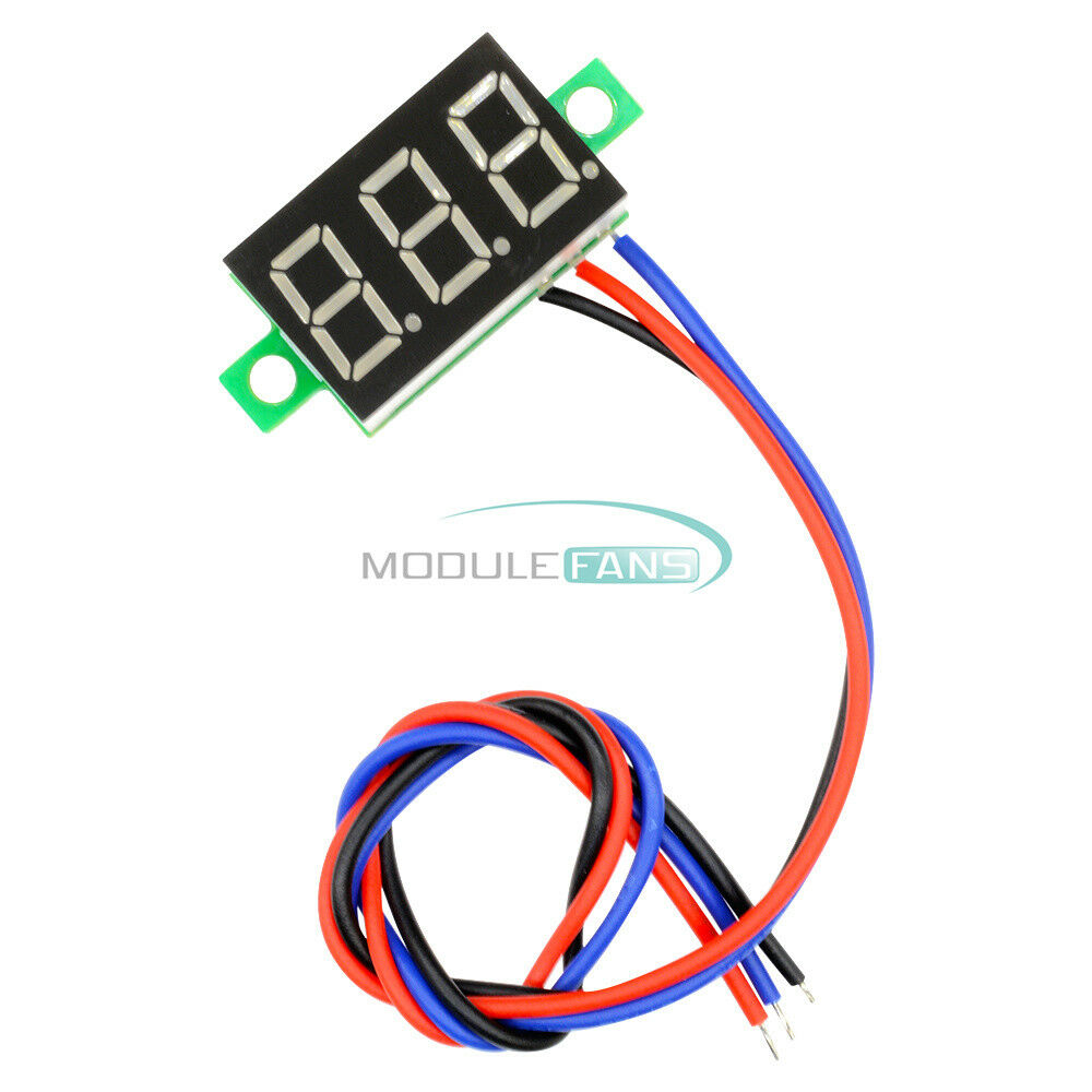 Red 3 Wires 0.36â€³ DC 0-30V LED Panel Voltage Meter 3-Digital Display Voltmeter