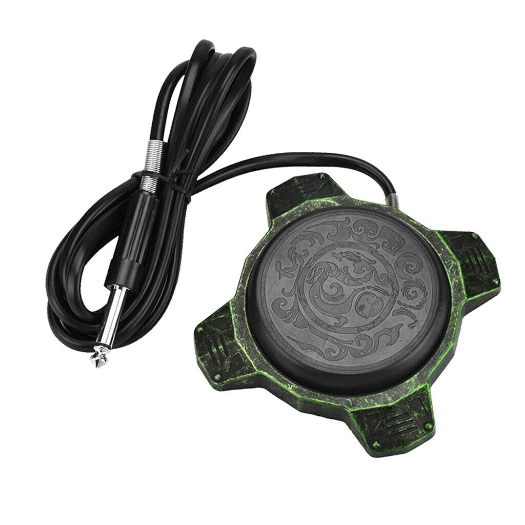 Stainless steel Tattoo Foot Pedal Switch with Cords For Tattoo Power Green